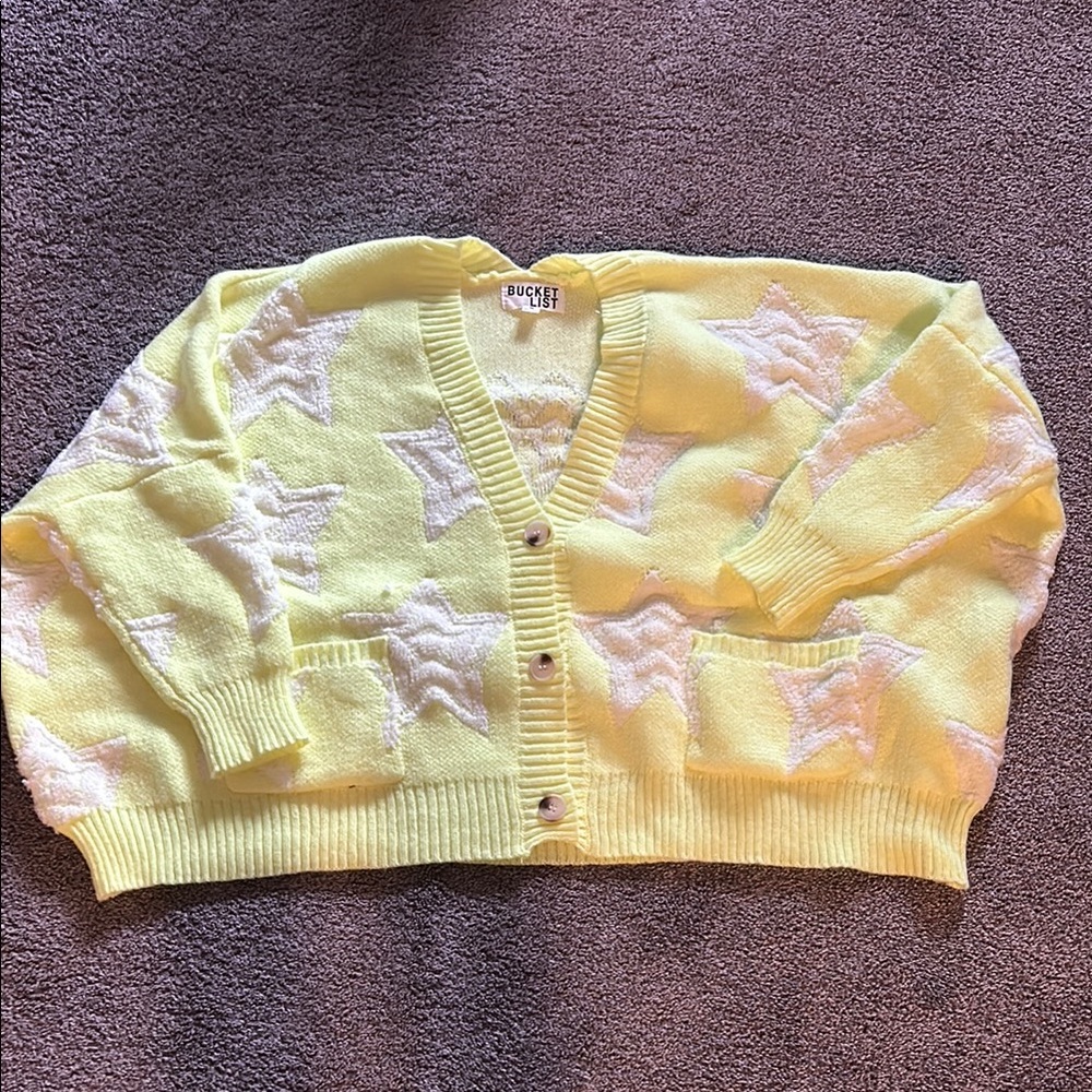 BUCKETLIST Yellow Star Cardigan